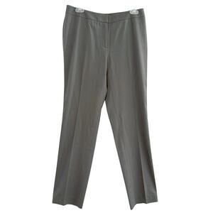 Lafayette 148 Pant Size 6 Wool Elastane Gray Taupe Stretch Career Trouser